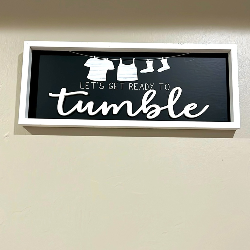 Wooden Black & White Laundry Room Wall Decor Sign